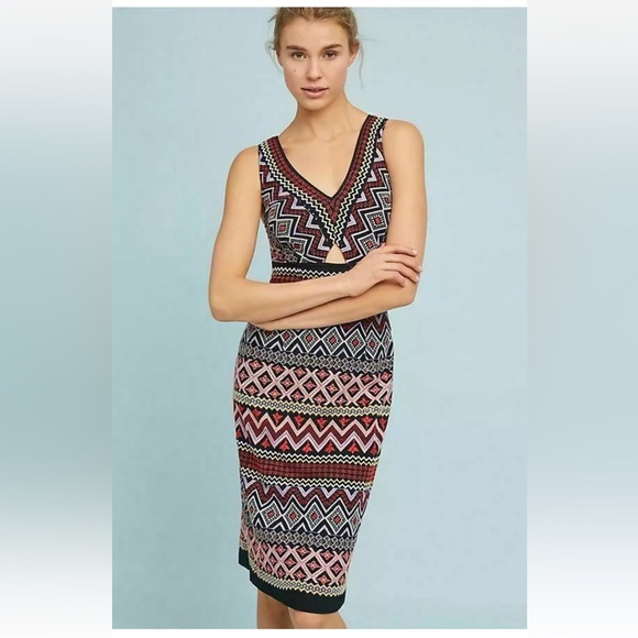ANTHROPOLOGIE Akemi +  Kim Geo-Embroidered Column Dress size 8 - Picture 1 of 10